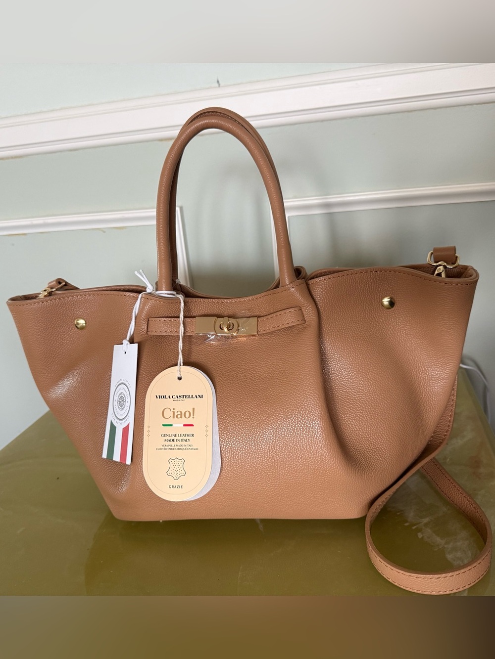 Viola Castellani Ciao! Tan Leather Tote